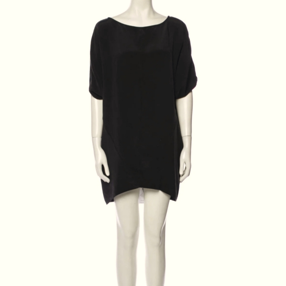 Zero + Maria Cornejo Silk Shift Mini Dress Black